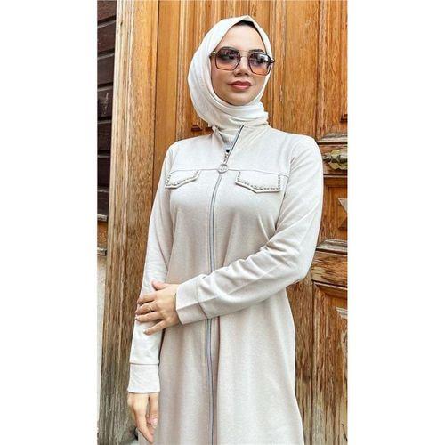 Fermuarlı Uzun Tunik Pantolon Spor İkili Takım - 03058.027 - Ekru