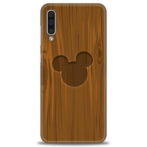 Samsung Galaxy A50S Kılıf HD Baskılı Kılıf - Ahşap Mickey + Tam Ekran Koruyucu