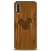 Samsung Galaxy A50S Kılıf HD Baskılı Kılıf - Ahşap Mickey + Tam Ekran Koruyucu