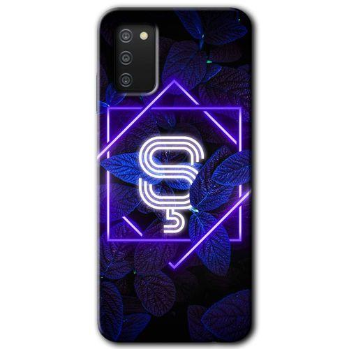 Samsung Galaxy A02s Kılıf Baskılı Kapak - Dark Neon Yaprak Ş Harfi +Tam Ekran Koruyucu