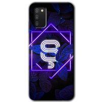 Samsung Galaxy A02s Kılıf Baskılı Kapak - Dark Neon Yaprak Ş Harfi +Tam Ekran Koruyucu