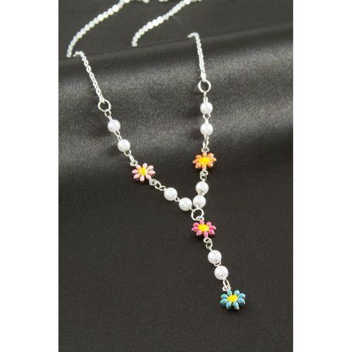 Papatya Mineli İnci Y Kolye