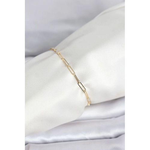 CM 14K Gold Renk Ataç Zincir Model Kadın Bileklik