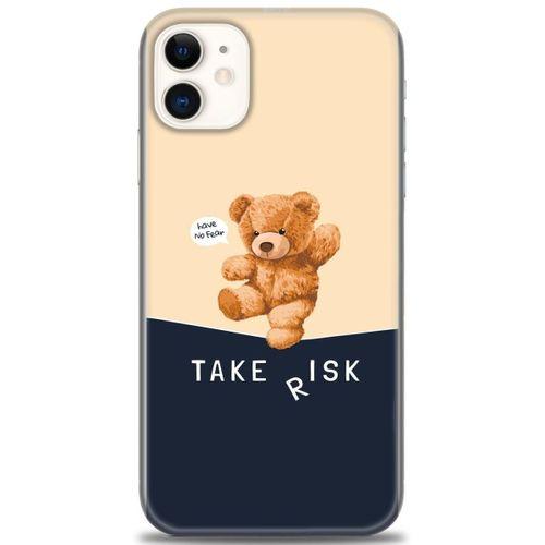 iPhone 11 Kılıf HD Baskılı Kılıf - Take Risk + Tam Ekran Koruyucu