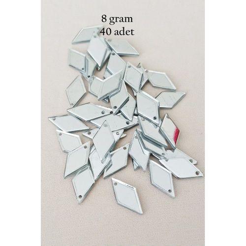 Oya Abiye Bileklik Kolye Pleksi Metalik Plastik Pul Gümüş Renk 8 gram 40 adet - BNC517