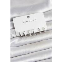 Gümüş Renk Pirinç 3 Çift Kadın Küpe Seti