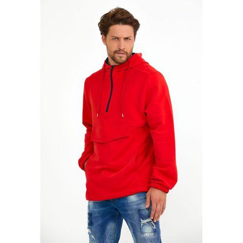 Erkek Kapşonlu Regular Fit Yarım Ferm.Kargo Cepli İnce Sweatshirt SPR22SW171