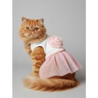 Rosie Pink Tütü Kedi Kıyafeti | Pembe Tütülü Elbise | Kediler İçin