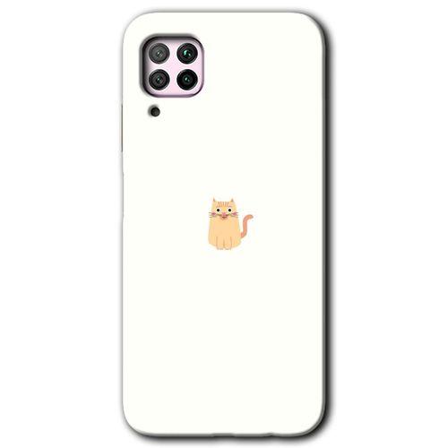 Huawei P40 Lite Kılıf Kapak - Cat Minimalism +Hayalet Ekran Yandan Gözükmez