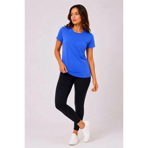 Basic Tişört Bisiklet Yaka Kısa Kol Günlük Yazlık Slim Fit T-Shirt - Mavi
