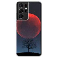 Samsung Galaxy S21 Ultra HD Baskılı Kılıf + 9D Tam Ekran Koruyucu - Kanlı Ay