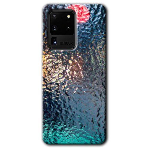 MRCİLETİSİM MRCİLETİSİM Samsung Galaxy S20 Ultra Kılıf HD Desen Baskılı Arka Kapak + Temperli Cam - Blur Cam