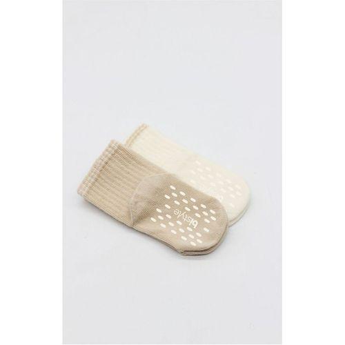 Bistyle Bistyle Çemberli Basic Penye Kaymaz Soket Çorap 2li 10146 Bej