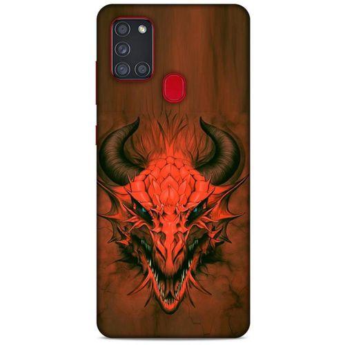Samsung Galaxy A21s Kılıf Dragons (14) Lansman Kılıf Kırmızı Boynuzlu Ejderha