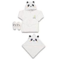 Bebitof Baby Bebitof Baby Panda Bebe Bornoz Seti 30037 Beyaz