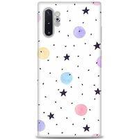 Samsung Galaxy Note 10 Plus Kılıf HD Baskılı Kılıf - Yıldız ve Daireler + Tam Ekran Koruyucu