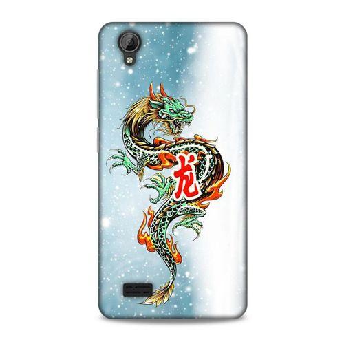 Vestel Venüs V5 Kılıf Dragons (29) Arka Koruma Kılıfı Tatoo Mavi Ejderha