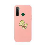 Oppo Realme 5i Avokado  Art Premium Silikonlu Pembe Telefon Kılıfı