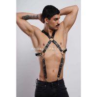 Şık Erkek  Gömlek Kemeri, Erkek  Pantolon Askısı, Deri Göğüs Harness - Brfm84