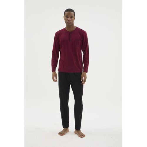 Kocabey Bu-26360 Erkek Midi Yaka Battal Pijama Takımı