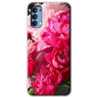 OPPO Oppo Reno 4 Kılıf HD Desen Baskılı Arka Kapak - Kırmızı Beyaz Gül