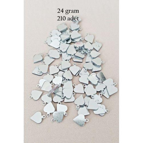 Oya Abiye Bileklik Kolye Pleksi Metalik Plastik Pul Gümüş Renk 24 gram 210 adet - BNC590
