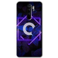 Potkal Hediye Fabrikası Xiaomi Redmi Note 8 Pro Kılıf HD Desen Baskılı Arka Kapak - Dark Neon Yaprak O Harfi