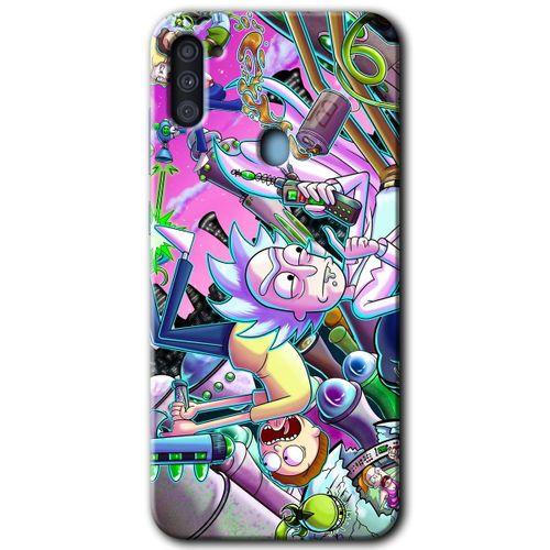 Samsung Galaxy A11 Kılıf Baskılı Kapak - Graffiti Çizgi Film + 5D Tam Kaplayan Cam
