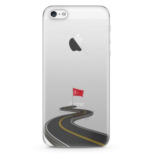 Apple iPhone 5 Kılıf Türkiye Yolları Arka Kapak Koruma Desenli Full Koruyucu