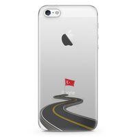 Apple iPhone 5 Kılıf Türkiye Yolları Arka Kapak Koruma Desenli Full Koruyucu