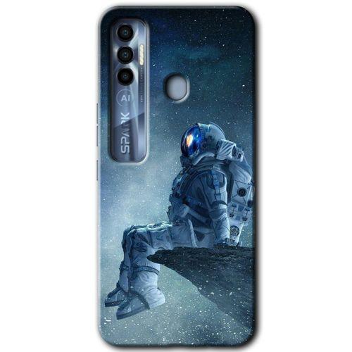 Tecno Spark 7 Pro Kılıf HD Desen Baskılı Arka Kapak - Astronot Yalnızlığı