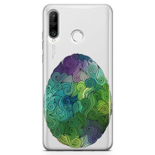 Huawei Nova 4e Kılıf Tüylü Yumurta Arka Kapak Koruma Desenli Full Koruyucu