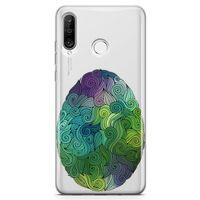 Huawei Nova 4e Kılıf Tüylü Yumurta Arka Kapak Koruma Desenli Full Koruyucu
