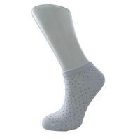 RU-BE Gümüş Simli Puantiyeli Bambu Patik Çorap