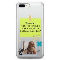 Apple iPhone 8 Plus Kılıf Caps Eflatun Arka Kapak Koruma Desenli Full Koruyucu
