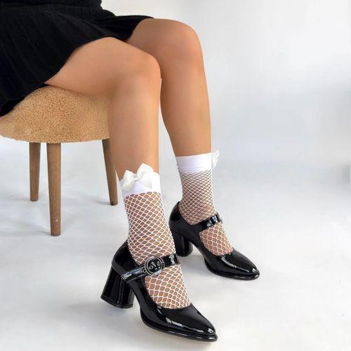 Weys Siyah Rugan Topuklu Ayakkabı