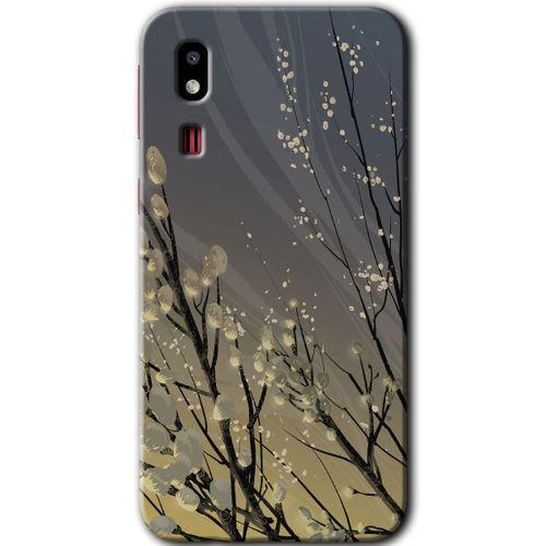 Galaxy A2 Core Kılıf HD Desen Baskılı Arka Kapak - Branches Flowers + Kırılmaz Cam