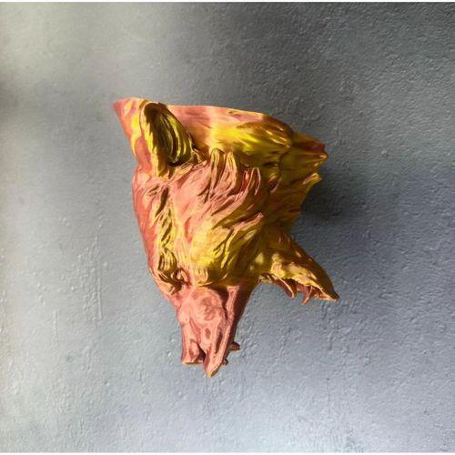 Gold Red Jaguar Başı Duvar Aksesuarı Asılabilir Dekoratif 20x16 Cm