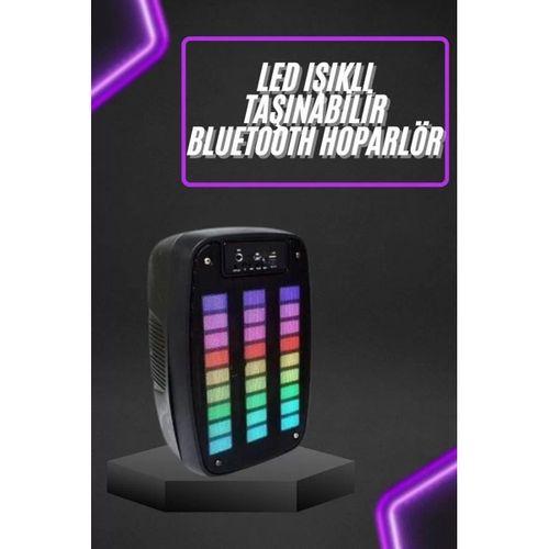 Taşınabilir 6.5 İnç Led Bluetooth Kareoke Hoparlör Rgb Işıklı Radyolu