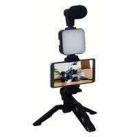 Telefon Tutucu Mikrofonlu Işıklı Youtuber Video Kayıt