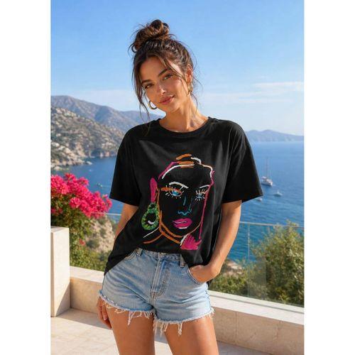 ALEXANDERGARDI Baskılı Bisiklet Yaka Kadın T-shirt