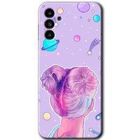 MRCİLETİSİM Samsung Galaxy A13 5G Kılıf HD Desen Baskılı Arka Kapak + Temperli Cam - Uzaylı Kız