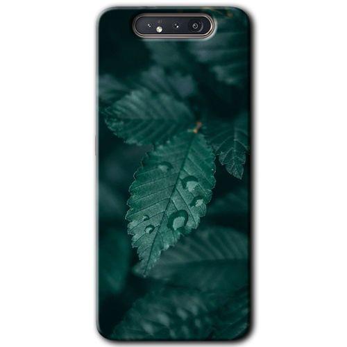 Potkal Hediye Fabrikası Samsung Galaxy A80 Kılıf HD Desen Baskılı Arka Kapak - Yağmurlu Yaprak