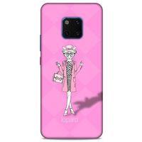 Huawei Mate 20 Pro Kılıf FunnyMaX (21) Koruyucu Kapak Şeker Pembe Kedi