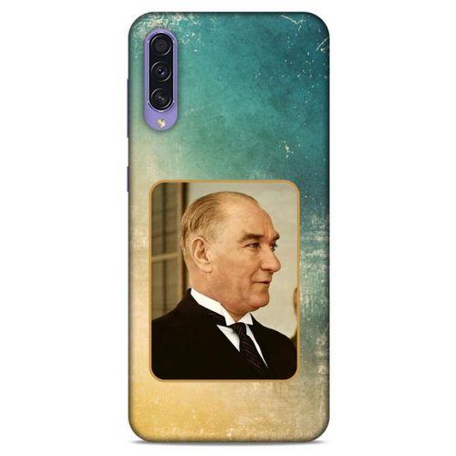 Samsung Galaxy A50s Kılıf Atatürk (27) Tasarımlı Kılıf Sarı Yeşil