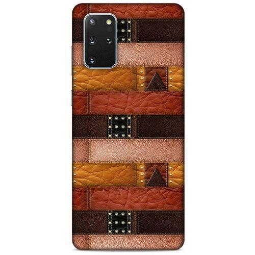 Samsung Galaxy S20 Plus Kılıf Patchwork (33) Hybrid Kılıf Kahve Toz Pembe