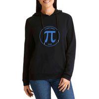 14 Mart Dünya Pi Günü Baskılı Siyah Kadın Kapşonlu Sweatshirt