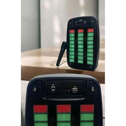 Kablosuz Bluetooth Hoparlör Taşınabilir 6.5 İnç Led Işık Kareoke