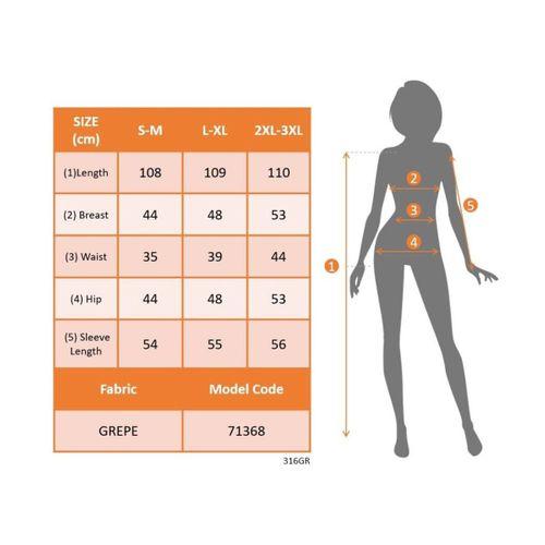 Kadın Uzun Kollu Kruvaze Yaka Janjan Krep Midi Elbise
