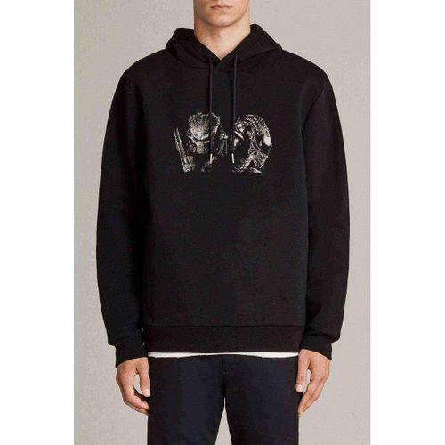 AVP Alien Baskılı Siyah Erkek Kapşonlu Sweatshirt